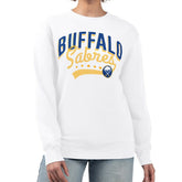 Buffalo Sabres G-III 4Her by Carl Banks Women's Filigree Team Graphic Fleece Pullover Sweatshirt White