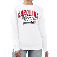 Carolina Hurricanes G-III 4Her by Carl Banks Women's Filigree Team Graphic Fleece Pullover Sweatshirt White