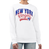 New York Rangers G-III 4Her by Carl Banks Women's Filigree Team Graphic Fleece Pullover Sweatshirt White