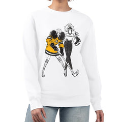Pittsburgh Penguins G-III 4Her by Carl Banks Women's Hockey Girls Team Graphic Fleece Pullover Sweatshirt White