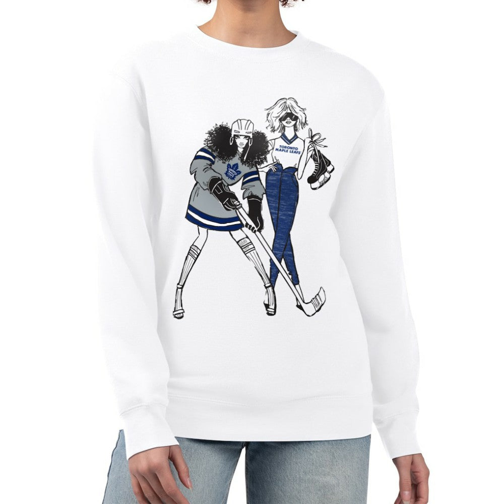 Toronto Maple Leafs G-III 4Her by Carl Banks Women's Hockey Girls Team Graphic Fleece Pullover Sweatshirt White
