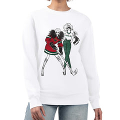 Minnesota Wild G-III 4Her by Carl Banks Women's Hockey Girls Team Graphic Fleece Pullover Sweatshirt White