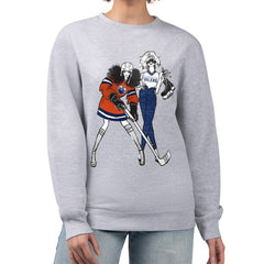 Edmonton Oilers G-III 4Her by Carl Banks Women's Hockey Girls Team Graphic Fleece Pullover Sweatshirt Heather Gray