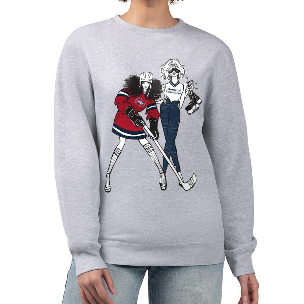 Montreal Canadiens G-III 4Her by Carl Banks Women's Hockey Girls Team Graphic Fleece Pullover Sweatshirt Heather Gray