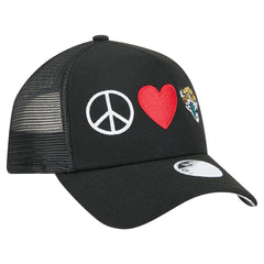 Jacksonville Jaguars New Era Women's Peace & Love Trucker 9FORTY Adjustable Hat - Black online