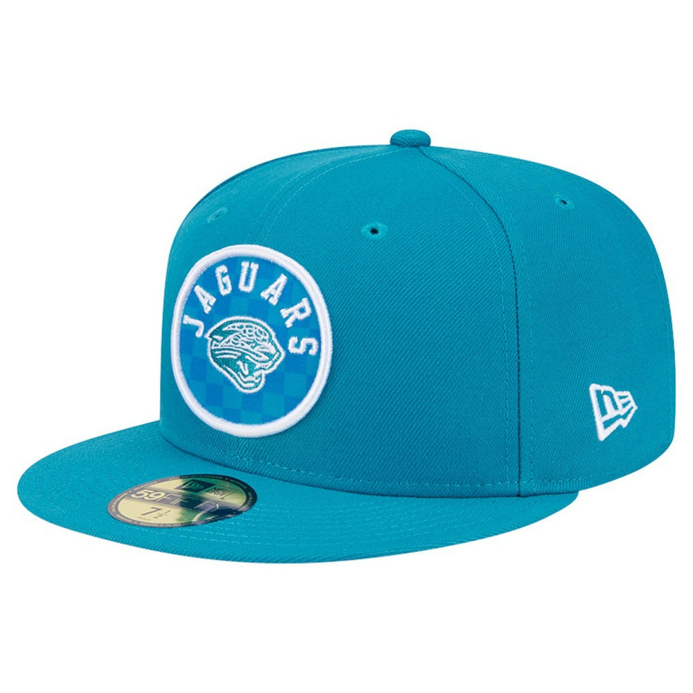 Jacksonville Jaguars New Era Checkered 59FIFTY Fitted Hat - Teal discount