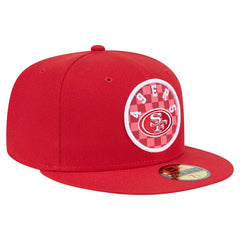 San Francisco 49ers New Era Checkered 59FIFTY Fitted Hat - Scarlet on sale