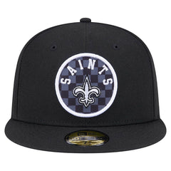 New Orleans Saints New Era Checkered 59FIFTY Fitted Hat - Black cheap
