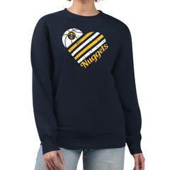 Denver Nuggets G-III 4Her by Carl Banks Women's Heart Graphic Fleece Pullover Sweatshirt sale - Navy shop