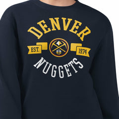 Denver Nuggets G-III 4Her by Carl Banks Women's Large Team Logo Graphic Fleece Pullover Sweatshirt sale - Navy cheap