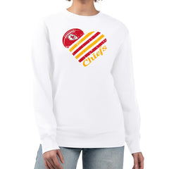 Kansas City Chiefs G-III 4Her by Carl Banks Women's Heart Graphic Fleece Pullover Sweatshirt - White outlet