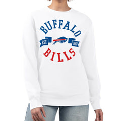 Buffalo Bills G-III 4Her by Carl Banks Women's Large Team Graphic Fleece Pullover Sweatshirt - White outlet