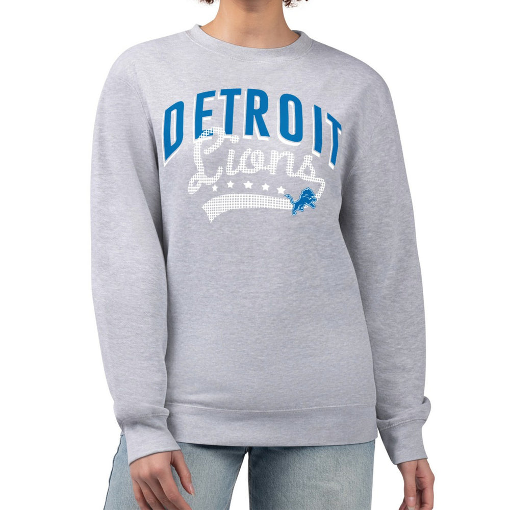 Detroit Lions G-III 4Her by Carl Banks Women's Filigree Logo Graphic Fleece Pullover Sweatshirt - Heather Gray on sale