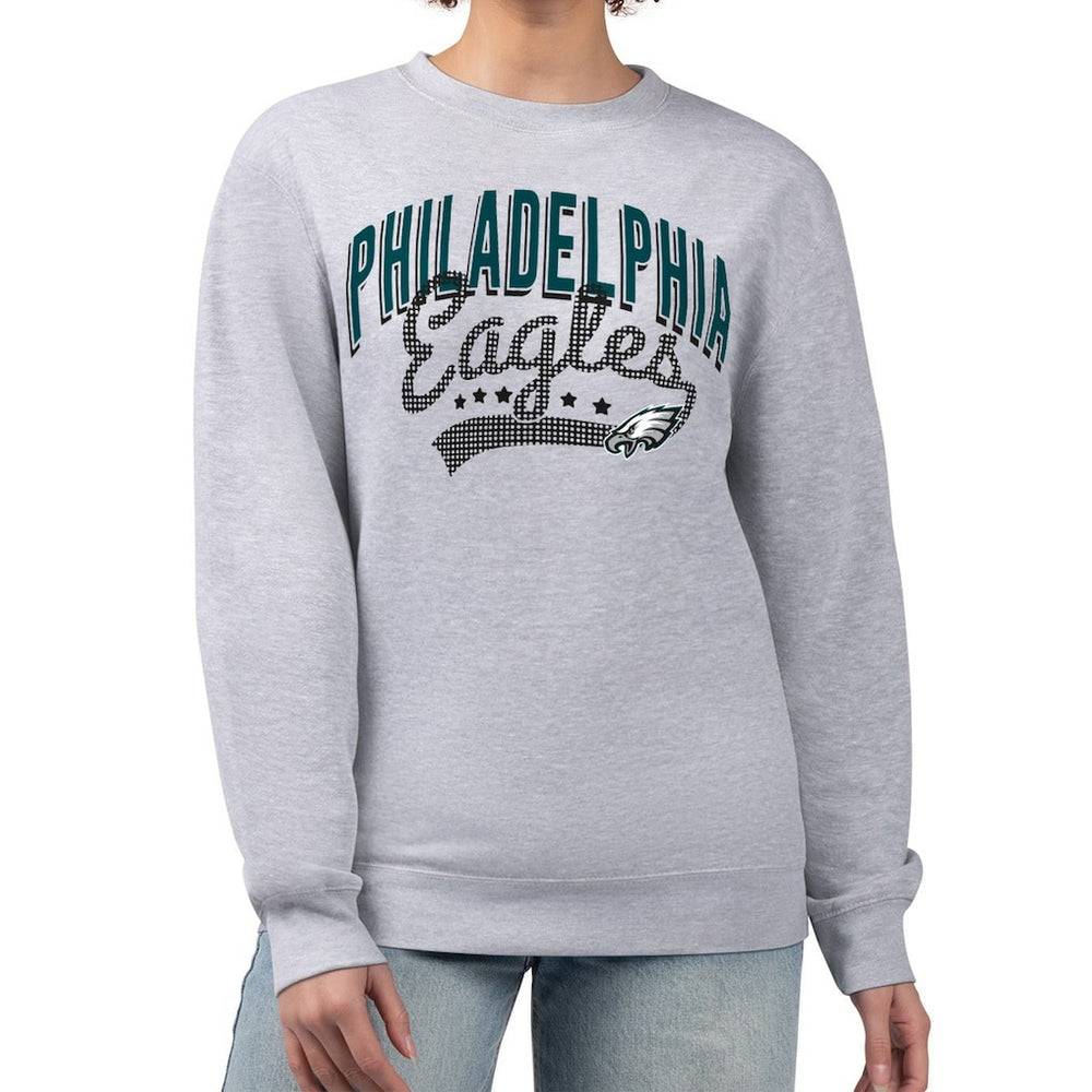 Philadelphia Eagles G-III 4Her by Carl Banks Women's Filigree Logo Graphic Fleece Pullover Sweatshirt - Heather Gray sale