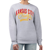 Kansas City Chiefs G-III 4Her by Carl Banks Women's Filigree Logo Graphic Fleece Pullover Sweatshirt - Heather Gray sale