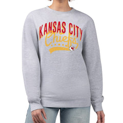 Kansas City Chiefs G-III 4Her by Carl Banks Women's Filigree Logo Graphic Fleece Pullover Sweatshirt - Heather Gray sale