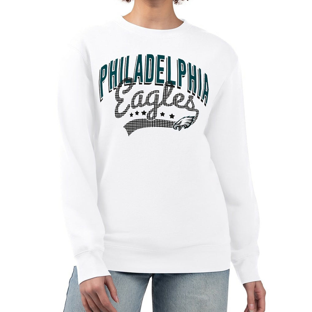 Philadelphia Eagles G-III 4Her by Carl Banks Women's Filigree Logo Graphic Fleece Pullover Sweatshirt - White cheap