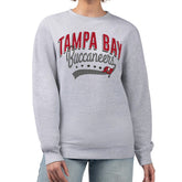 Tampa Bay Buccaneers G-III 4Her by Carl Banks Women's Filigree Logo Graphic Fleece Pullover Sweatshirt - Heather Gray for sale