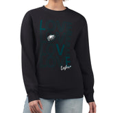 Philadelphia Eagles G-III 4Her by Carl Banks Women's Lots of Love Graphic Fleece Pullover Sweatshirt - Black sale