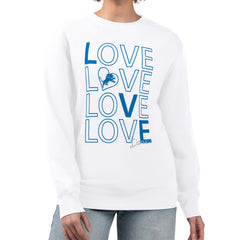 Detroit Lions G-III 4Her by Carl Banks Women's Lots of Love Graphic Fleece Pullover Sweatshirt - White for sale