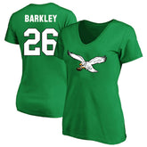 Saquon Barkley Philadelphia Eagles Women's Plus Size Fair Catch Name & Number Scoop Neck T-Shirt - Kelly Green for sale