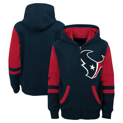 Houston Texans Youth Stadium Color-Block Full-Zip Hoodie - Navy cheap