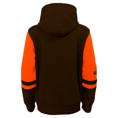 Cleveland Browns Youth Stadium Color-Block Full-Zip Hoodie - Brown sale