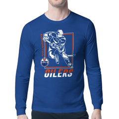 Edmonton Oilers Starter Player Grid Long Sleeve T-Shirt Royal