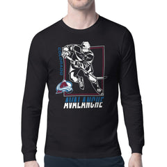 Colorado Avalanche Starter Player Grid Long Sleeve T-Shirt Black