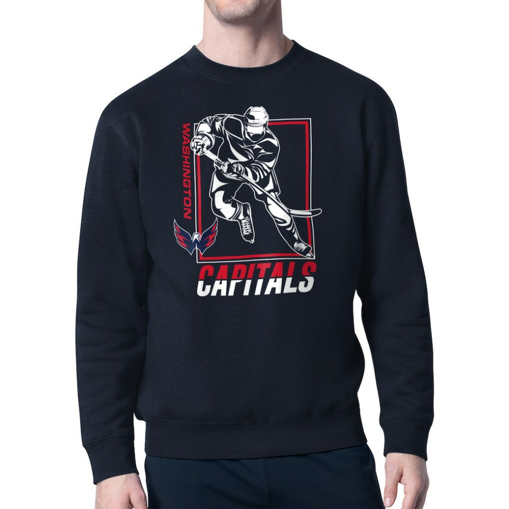 Washington Capitals Starter Player Grid Fleece Pullover Sweatshirt Navy
