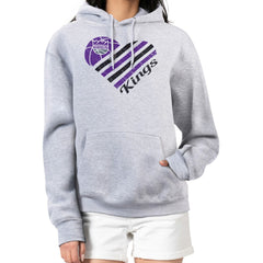 Sacramento Kings G-III 4Her by Carl Banks Women's Heart Pullover Hoodie - Heather Gray discount