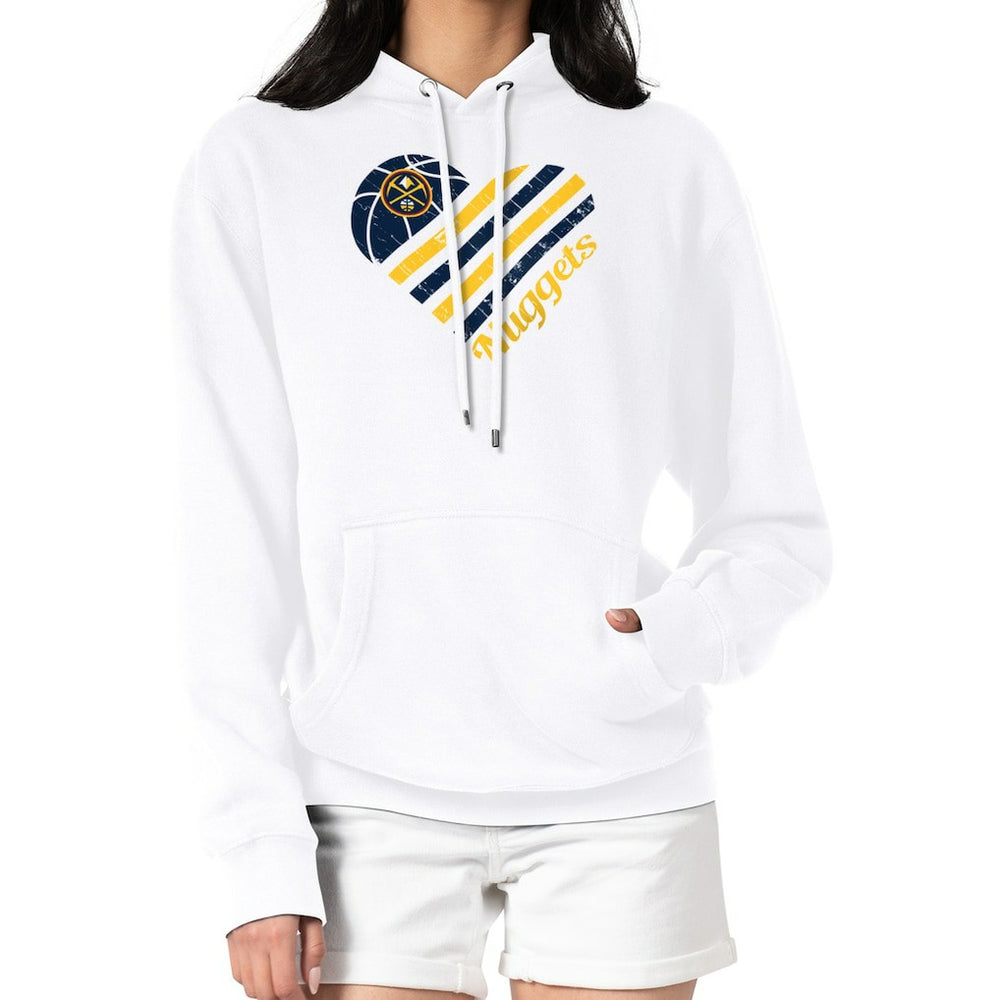 Denver Nuggets G-III 4Her by Carl Banks Women's Heart Pullover Hoodie - White online