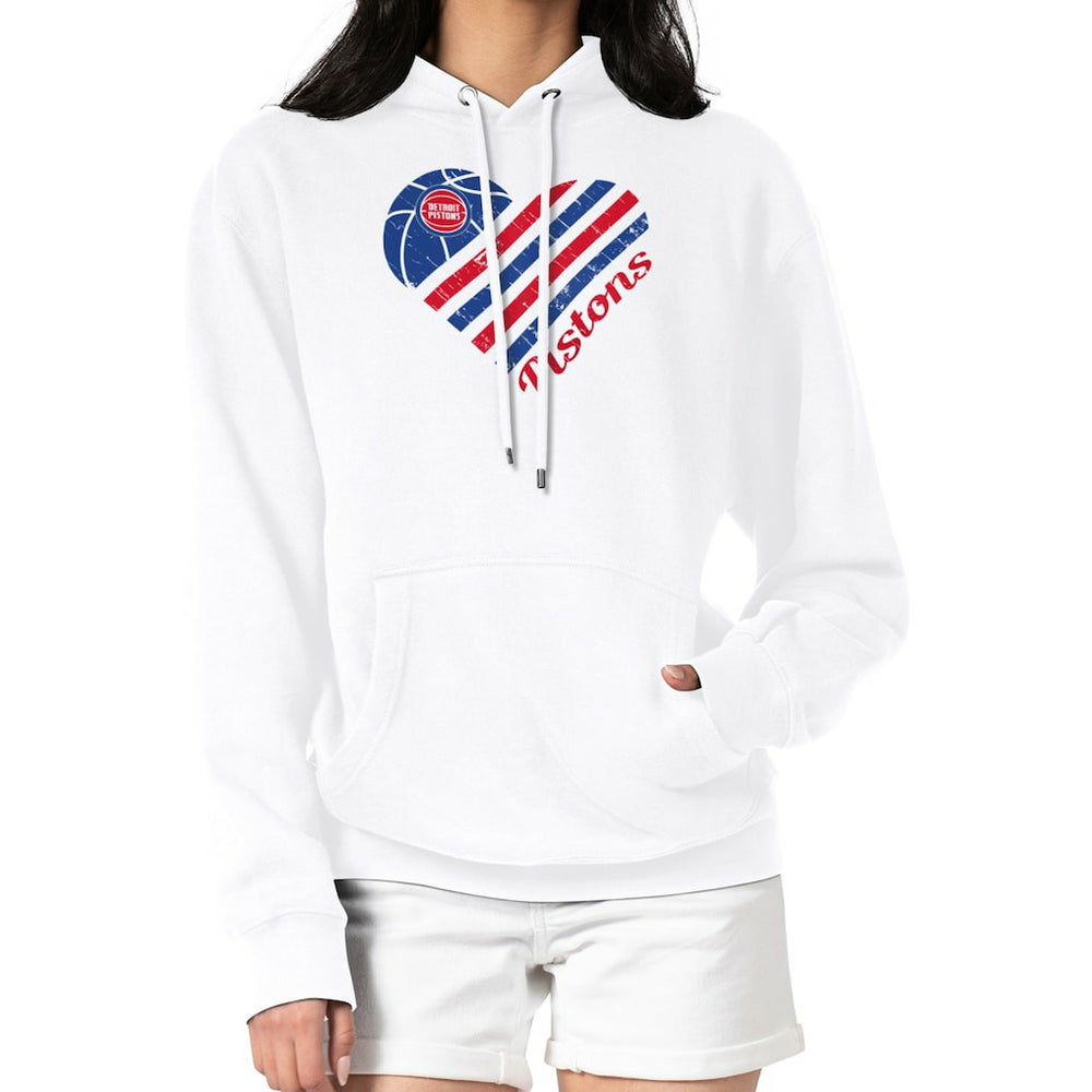Detroit Pistons G-III 4Her by Carl Banks Women's Heart Pullover Hoodie - White online