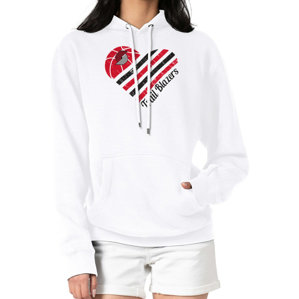 Portland Trail Blazers G-III 4Her by Carl Banks Women's Heart Pullover Hoodie - White outlet