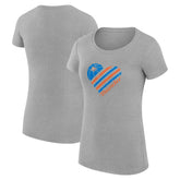 Oklahoma City Thunder G-III 4Her by Carl Banks Women's Super-Slim Fit Lightweight Heart T-Shirt - Heather Gray shop