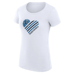 Minnesota Timberwolves G-III 4Her by Carl Banks Women's Super-Slim Fit Lightweight Heart T-Shirt - White shop