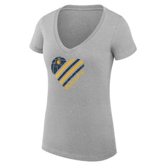Indiana Pacers G-III 4Her by Carl Banks Women's Super-Slim Fit Lightweight Heart V-Neck T-Shirt - Heather Gray discount