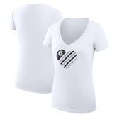 Brooklyn Nets G-III 4Her by Carl Banks Women's Super-Slim Fit Lightweight Heart V-Neck T-Shirt - White on sale