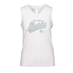 San Jose Sharks Levelwear Women's Paisley Sweep V-Neck Tank Top White