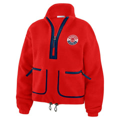 Washington Capitals WEAR by Erin Andrews Women's Polar Fleece Half-Zip Jacket Red