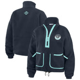 Seattle Kraken WEAR by Erin Andrews Women's Polar Fleece Half-Zip Jacket Deep Sea Blue