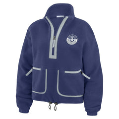 Toronto Maple Leafs WEAR by Erin Andrews Women's Polar Fleece Half-Zip Jacket Blue