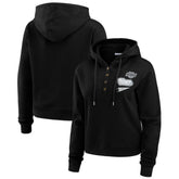 Los Angeles Kings WEAR by Erin Andrews Women's Waffle-Knit Pullover Hoodie Black