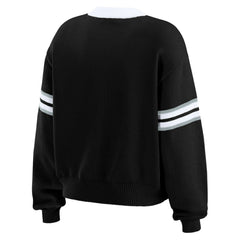 Los Angeles Kings WEAR by Erin Andrews Women's Cropped Lace-Up Sweater Black