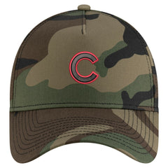 Chicago Cubs Woodland Team Pop 9FORTY A-Frame Adjustable Hat - Camo | New Era