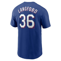 Wyatt Langford Texas Rangers Fuse Name & Number T-Shirt - Royal | Nike