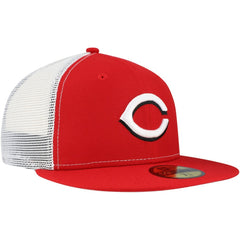 Cincinnati Reds Team Color 59FIFTY Trucker Fitted Hat - Red | New Era