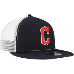 Cleveland Guardians Team Color 59FIFTY Trucker Fitted Hat - Navy | New Era