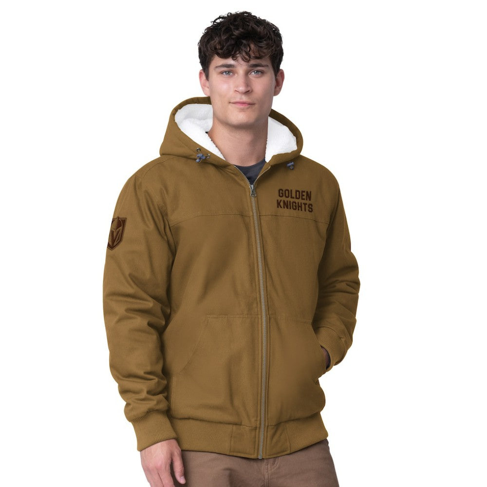 Vegas Golden Knights G-III Sports by Carl Banks Build Up Full-Zip Hoodie Jacket Tan
