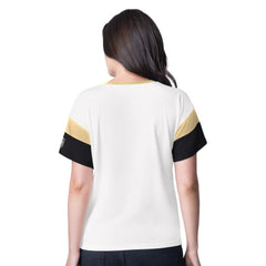 Vegas Golden Knights G-III 4Her by Carl Banks Women's Rink Oversized Rhinestone V-Neck T-Shirt White